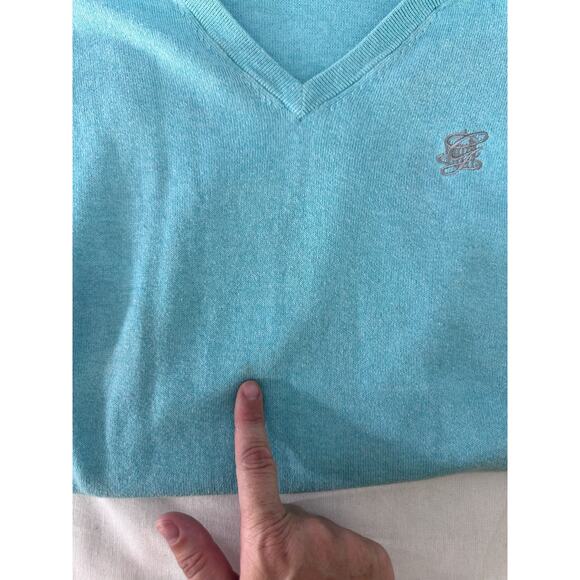 Peter Millar Men’s XL Cashmere Cotton Blend Vneck Lightweight Sweater Pullover - Picture 3 of 9